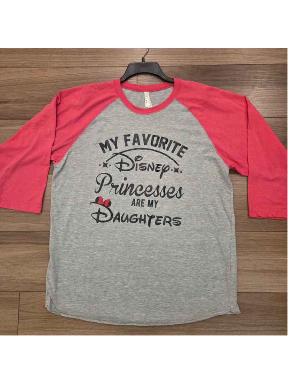 Women's L.A.T Apparel Long Sleeve Tee XL Gray Pink Disney Princesses
